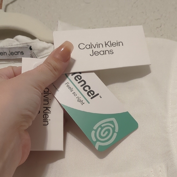 Calvin Klein Jeans white casual button-up collared long sleeve blouse 😉 - Picture 10 of 11